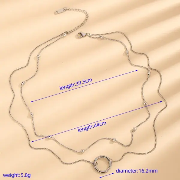 Wholesale PVD Coated Real Gold Plated 18K Gold Circle 304 Stainless Steel Elegant Shiny Waterproof Non Tarnish 304 Stainless Steel Necklace