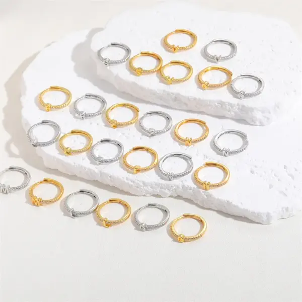 Cute Simple Style Commute Letter Copper Plating Inlay Zircon 14k Gold Plated White Gold Plated Open Rings