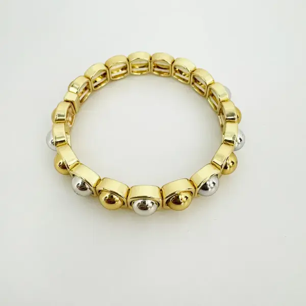 Wholesale Simple Style Color Block Solid Color Alloy 18K Gold Plated Stainless Steel Bracelets In Bulk