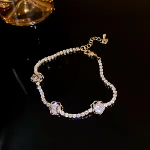 43# Bracelet-Flower-Gold