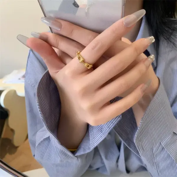 Wholesale Titanium Steel Simple Style Classic Style Solid Color Rings