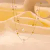 Wholesale PVD Coated Real Gold Plated 18K Gold Geometric 304 Stainless Steel Plastic Elegant Simple Style Waterproof Non Tarnish 304 Stainless Steel Necklace