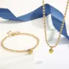Wholesale PVD Coated 18K Gold Plated Solid Color Stainless Steel Streetwear Waterproof Non Tarnish Bracelets Necklace