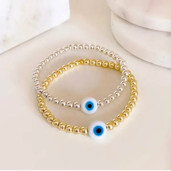 Copper Plated Eye Eye Glass Copper Fashion Beaded Bracelets