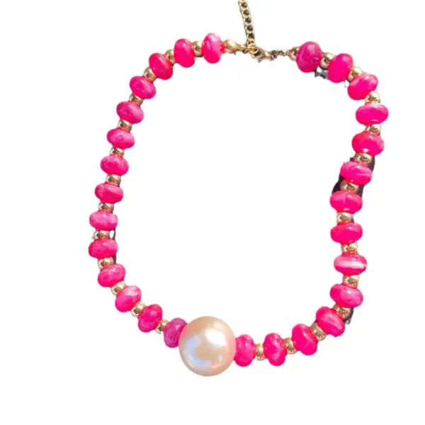 Wholesale Modern Style Geometric Stone Beaded Chain Beaded Necklaces Wholesale