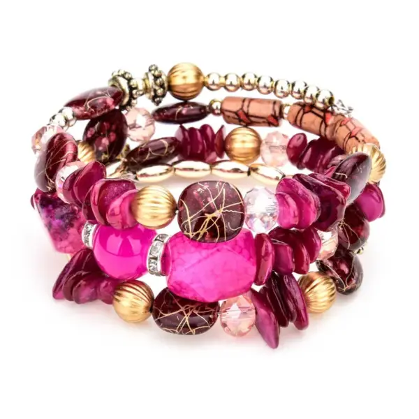 Fashion Geometric Color Block Alloy Natural Stone Women's Bracelets