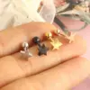 Wholesale 1 Piece Simple Style Star Stainless Steel Ear Studs