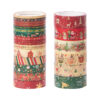 Wholesale Christmas thin strip washi tape, elegant Christmas gold foil DIY decorative washi tape for journals.