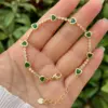 Wholesale Jewelry Classic Style Round Heart Shape Copper Zircon 18K Gold Plated Inlay Bracelets