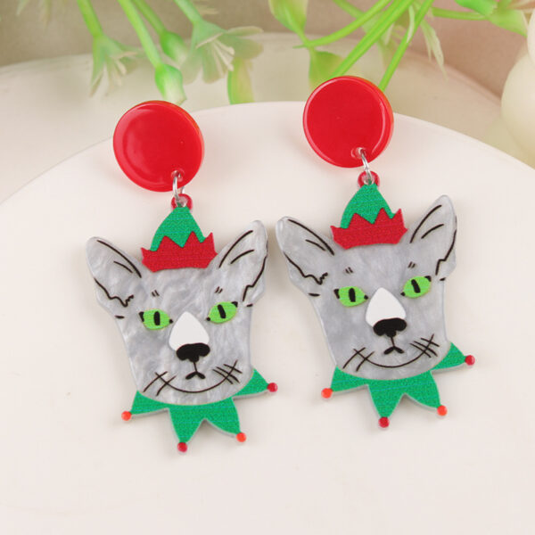 Wholesale Christmas Series Elk Gloves Acrylic Earrings