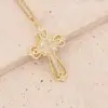 Wholesale New Copper Micro-set Zircon Cross Necklace Hip-hop 18k Gold Pendant Virgin Necklace