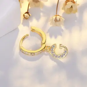 Ear Clip Letters G Only (14K Yellow Gold) / Copper Plating 14K Real Gold