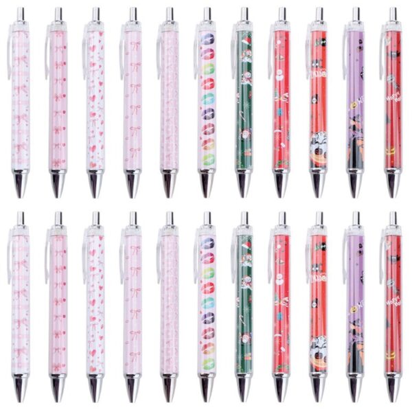 oly-8b645bb719e37c98b58f953847b5ab41 Wholesale see-through roll paper pen, Christmas pull fabric, push-button ballint pen, girly Valentine's Day gift, in stock and wholesale.