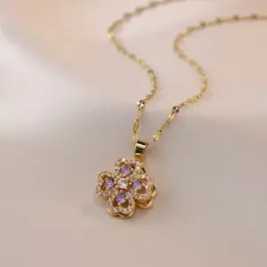 X0136 Gold Purple Lip Chain