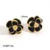 Wholesale PVD Coated Real Gold Plated 18K Gold Flower 304 Stainless Steel IG Style Retro Waterproof Non Tarnish Ear Studs