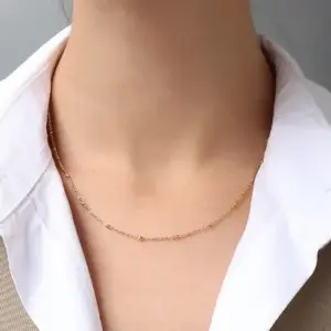 Thin Golden Cross Clip Bead Necklace 40 5cm / Each Piece Is Individually Packaged