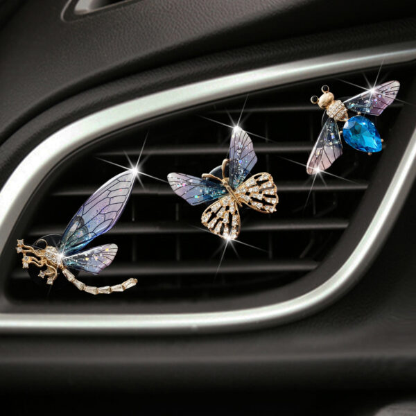 Wholesale metal butterfly agoy car perfume clip bee car air conditioning outlet fragrant decorative clip