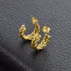 PVD Coated Real Gold Plated 18K Gold Twist Titanium Steel Simple Style Waterproof Non Tarnish Ear Studs