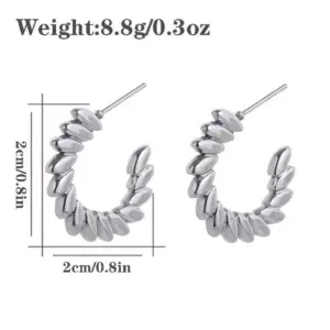 C- Type Wheat Earrings White Gold Color