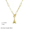 Copper 14K Gold Plated Fashion Plating Letter Pendant Necklace