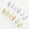 PVD Coated 18K Gold Real Gold Plated Geometric 304 Stainless Steel Simple Style Waterproof Non Tarnish Rings