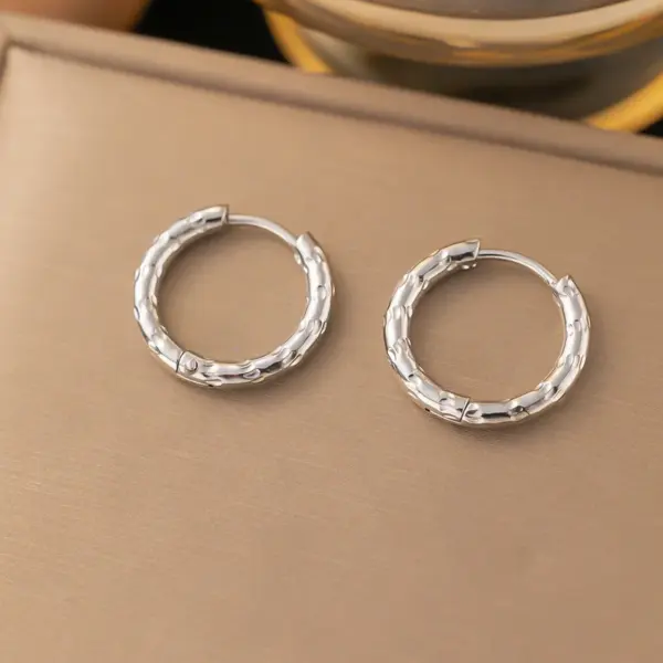 PVD Coated Real Gold Plated Geometric Round Solid Color Titanium Steel Simple Style Waterproof Non Tarnish Earrings Ear Studs