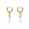 Wholesale PVD Coated 18K Gold Real Gold Plated Round 304 Stainless Steel IG Style Simple Style Waterproof Non Tarnish Drop Earrings