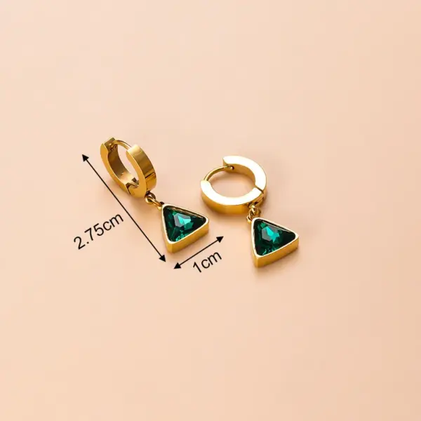 Heart Shape 304 Stainless Steel Zircon 18K Gold Plated Stainless Steel Earrings