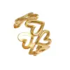 Wholesale PVD Coated Real Gold Plated Heart Shape Titanium Steel Simple Style Waterproof Non Tarnish Rings