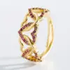 Wholesale Fashion Geometric Heart Eyes Copper Micro-inlaid Zircon Ring