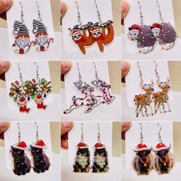 oly-8bad3f20a94f9c644268626efe46c198 Wholesale Colorful Elk Christmas Acrylic Earrings