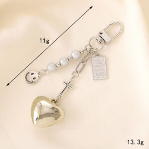 K3086 silver-plated love + tag pendant / Small pendant