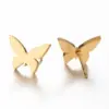 Wholesale PVD Coated 18K Gold Real Gold Plated Solid Color 304 Stainless Steel Simple Style Waterproof Non Tarnish Ear Studs
