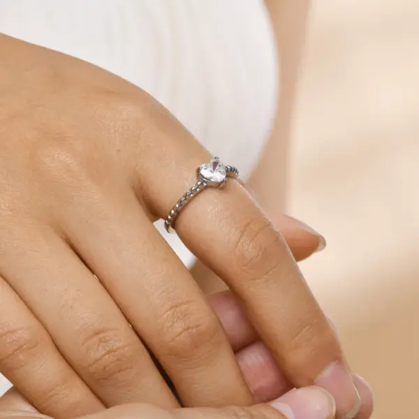 Wholesale PVD Coated Real Gold Plated Heart Shape 304 Stainless Steel Elegant Simple Style Shiny Waterproof Non Tarnish Rings