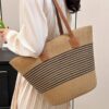 oly-8bb2a12a9962b217138f019c28a20c75 Wholesale Straw Bag Women's Summer Handbag Seaside Tote Bag Large Capacity Woven Shoulder Bag Rattan Straw Bag Bucket Bag Trendy