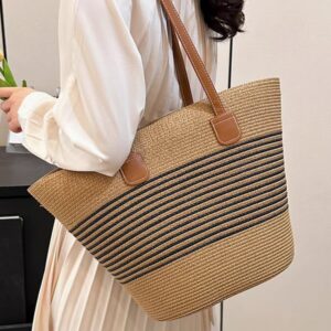 Wholesale Straw Bag Women's Summer Handbag Seaside Tote Bag Large Capacity Woven Shoulder Bag Rattan Straw Bag Bucket Bag Trendy
