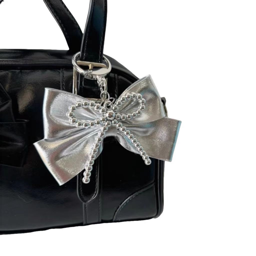 Wholesale Korean Style Ins Style sier Bow Pendant Vintage Y2K Hot Girl Niche Sweet Cool Bag Pendant Keychain Aessories