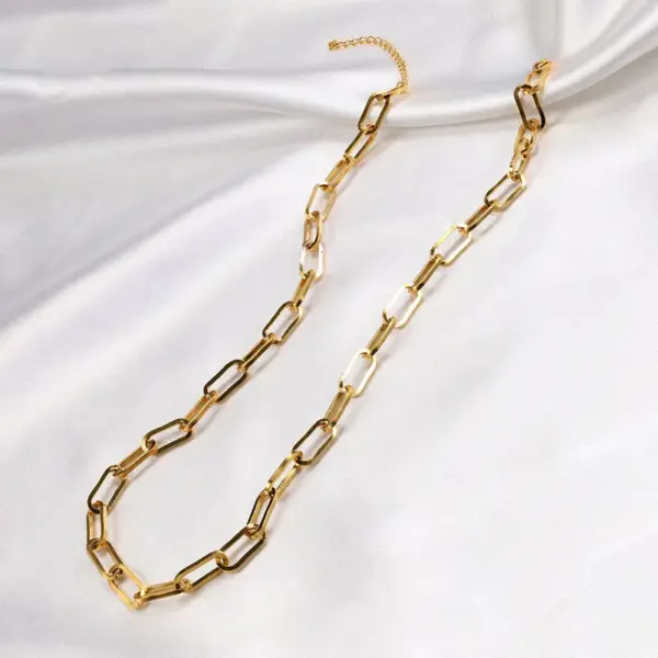 Wholesale PVD Coated 18K Gold Plated Geometric Stainless Steel Retro Simple Style 304 Stainless Steel Necklace