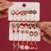Wholesale Christmas Long Oil-dropping Bell Snowflake Christmas Earrings suit