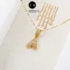 Wholesale Stainless Steel 18K Gold Plated Hip-Hop Simple Style Plating Inlay Letter Zircon Pendant Necklace