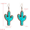 Wholesale Cross-border Amazon independent station Western style cactus earrings creative turquoise personality exaggerated earrings