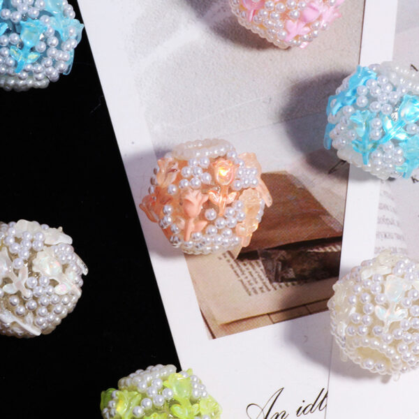 Wholesale New rose bouquet soft pottery straight hole loose beads DIY mobile phone key chain necklace bag chain accessories