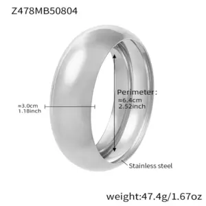 Z478-steel Color Glossy Bracelet Width 30mm