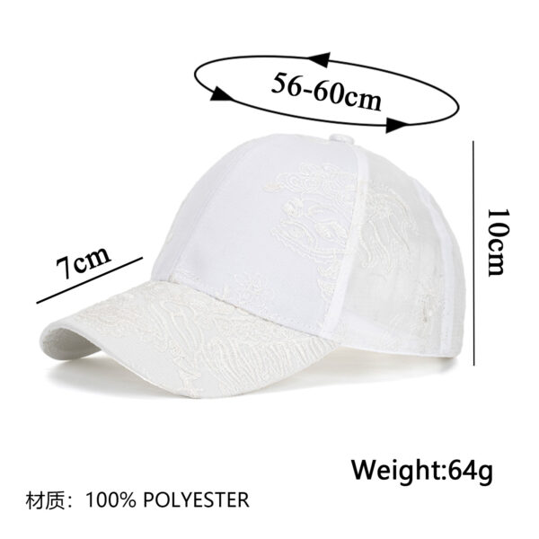 Wholesale Summer hat Chinese wind silk mesh breathable lace embroidery hard top baseball cap travel shopping cap B1162