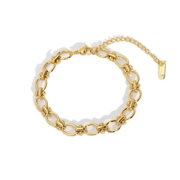 Wholesale PVD Coated Real Gold Plated 18K Gold Solid Color 201 Stainless Steel Freshwater Pearl Cute Wedding Bridal Waterproof Non Tarnish 201 Stainless Steel Lobster Trigger Clasp Closure Bracelets
