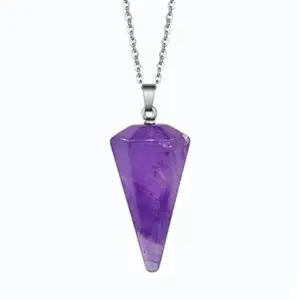 Amethyst + Chain / Large Size 35mmx21mm