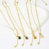 Wholesale Jewelry Fashion Geometric 304 Stainless Steel Zircon 16K Gold Plated White Gold Plated Gold Plated Inlay Stainless Steel Necklaces