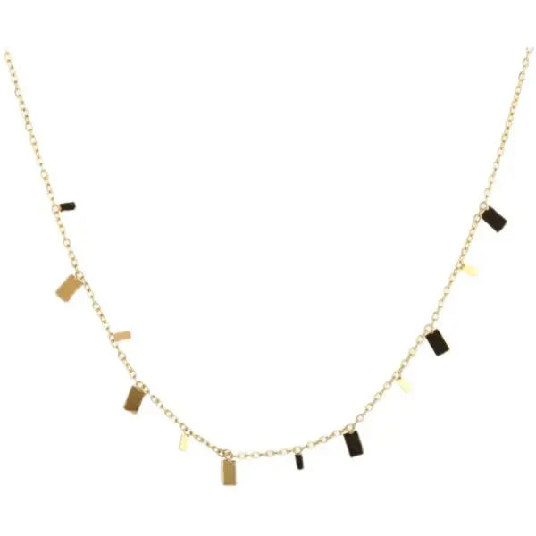 Wholesale PVD Coated Real Gold Plated Solid Color Titanium Steel Simple Style Waterproof Non Tarnish Titanium Steel Necklace