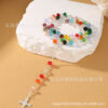 Wholesale 8mm Cross Colored Crystal Necklace