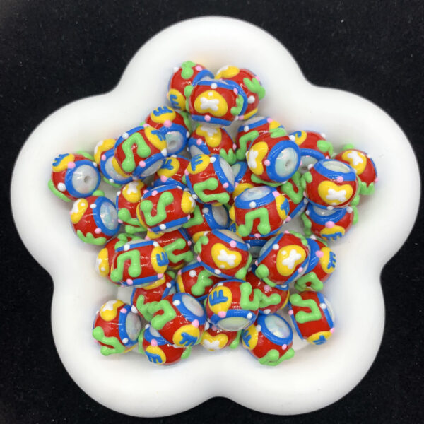 Wholesale Cartoon hand drawn bead round bead